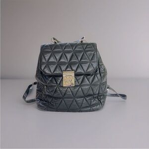 Michael Kors Vivianne Black Quilted Leather Backpack
